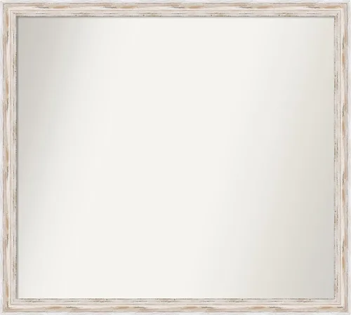 Miniatura 245 de Amanti Art Espejo de baño blanco para sobre el fregadero, 30 x 35 pulgadas, espejo de tocador rectangular estrecho de Eva de oro blanco, marco