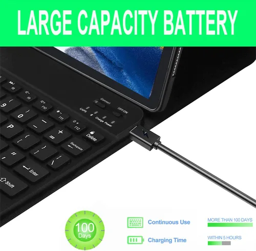 Miniatura 5 de Funda con teclado para Samsung Galaxy Tab A11 Plus / A9 Plus de 11 pulgadas, con retroiluminación Bluetooth A9+ con soporte para bolígrafo S