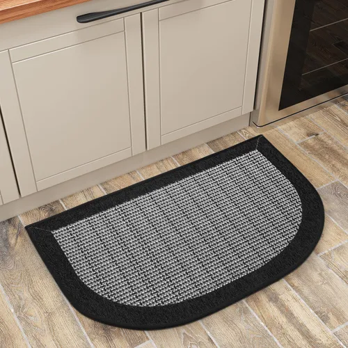 PADOOR Tapetes de cocina para piso, alfombras de cocina antideslizantes, lavables, medio círculo, alfombra para fregadero de cocina, alfombra con