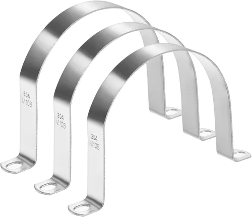 Miniatura 41 de M METERXITY Paquete de 3 abrazaderas de conducto, correa rígida de acero inoxidable 304 de 3-1/2 pulgadas M89 U con 2 agujeros