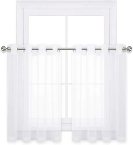 Miniatura 13 de NICETOWN Cortinas de lino sintético degradado para sala de estar, estilo noble con ojales, cortinas semitransparentes para niños, cortinas de Morado