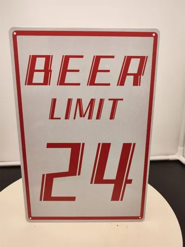 Cartel de lata divertido de Beer Limit 24, 8 x 12 pulgadas, perfecto para decoración de cuevas de hombre, accesorios de bar y decoración de pared