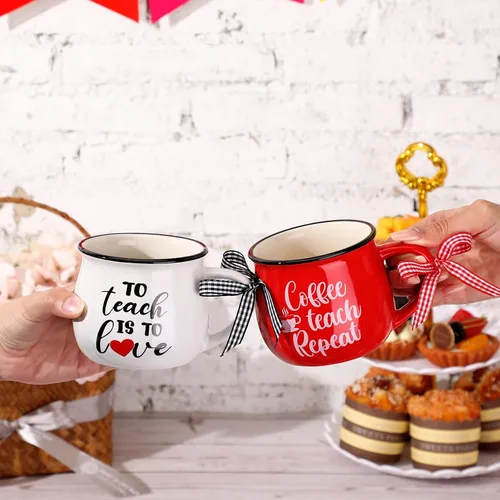 Miniatura 5 de Zubebe 6 piezas de regalos de agradecimiento para profesores, tazas de cerámica para maestros, tazas de café de agradecimiento, regalos