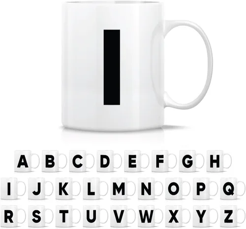 Miniatura 9 de Retreez Taza con monograma con monograma del alfabeto de la A a la Z con inicial, tazas de café de cerámica de 11 onzas – Agradecimiento
