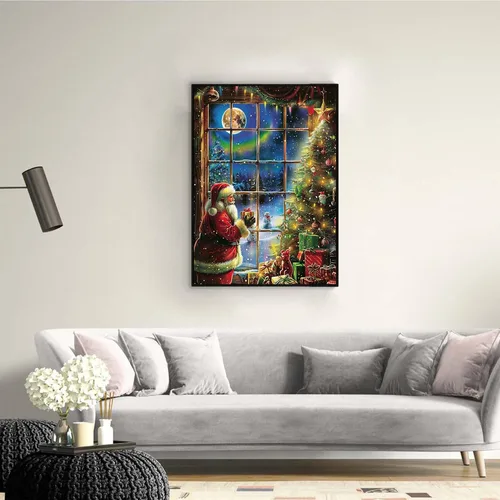 Miniatura 3 de Ginfonr Kits de arte de diamantes 5D para adultos, pintura de diamantes de Navidad para adultos, arte de diamantes de Santa Claus, arte de diamantes
