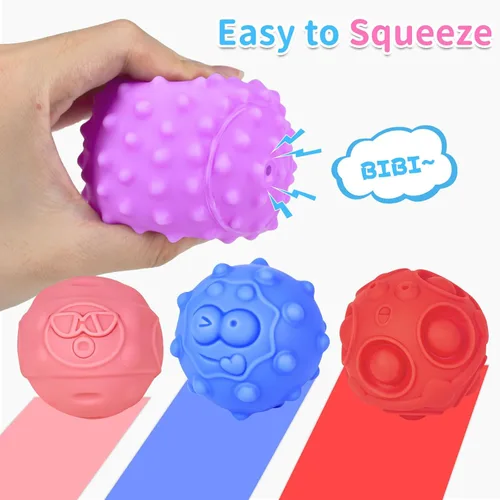Miniatura 3 de 24 bolas sensoriales para niños pequeños de 1 a 3 años, juguetes sensoriales para bebés de 6 a 12 meses, juguete Montessori para bebés de 6 a 12
