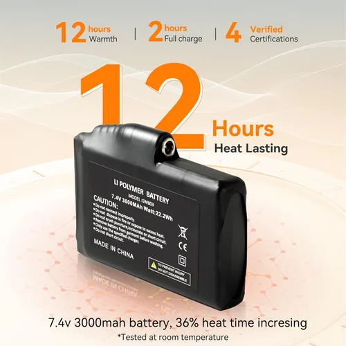 Miniatura 5 de SAVIOR HEAT Manoplas Calefactables con Batería, Guantes de Esquí con Batería, Manoplas Eléctricas Recargables Mejoradas para Esquí, Camping