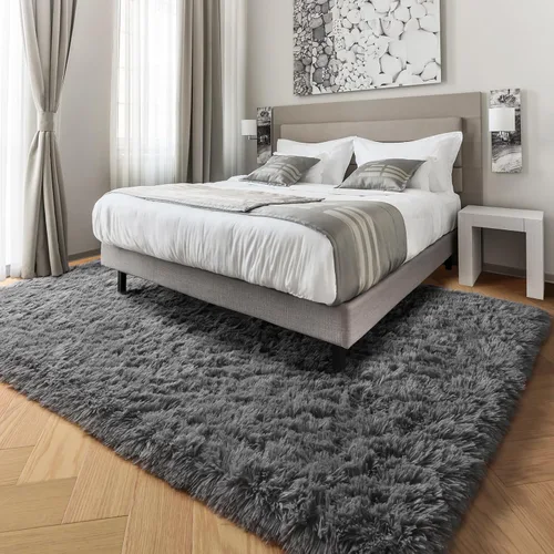 Miniatura 3 de PAGISOFE Alfombras grises lavables para sala de estar, dormitorio, alfombra de 5 x 8 pies, alfombra de felpa suave y esponjosa para dormitorio, 2