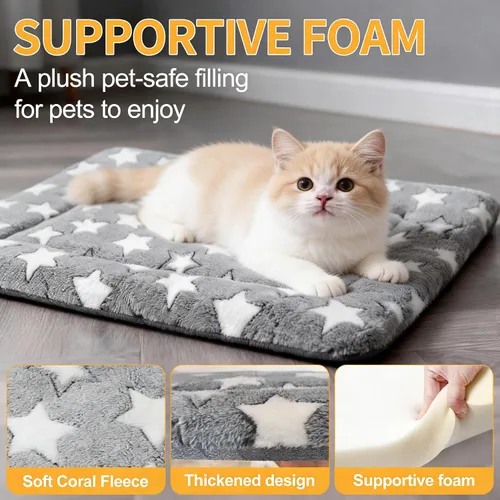 Miniatura 6 de Tapete de Cama para Perro - Tapetes de Cama para Jaula de Perro Reversibles, Almohadilla de Perrera Suave y Transpirable, Cama de Jaula Duradera Gris