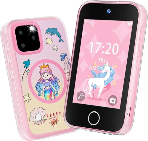 Teléfono inteligente para niños para niñas, teléfono con pantalla táctil mejorada de 3.5 pulgadas para niños de 3 a 8 años, regalos de cumpleaños de