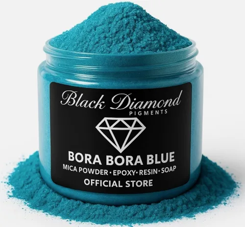 *Bora Bora* Pigmentos en polvo de mica de diamante negro de alta calidad azul | Aditivo versátil para manualidades y manualidades | Ideal para