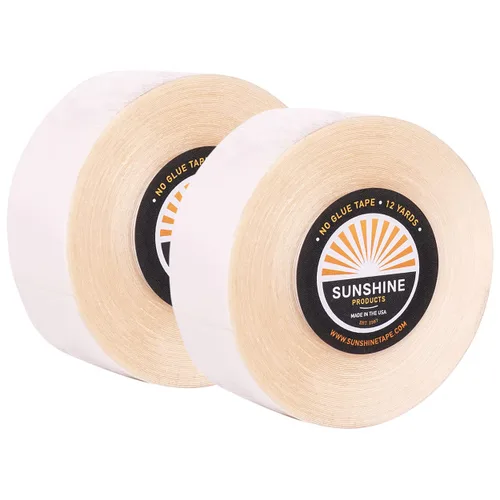 Miniatura 7 de Sunshine Tape Rollo de cinta adhesiva para peluca sin pegamento 1 pulgada x 3 yardas Doble cara, grado médico Cinta de tupé y peluca
