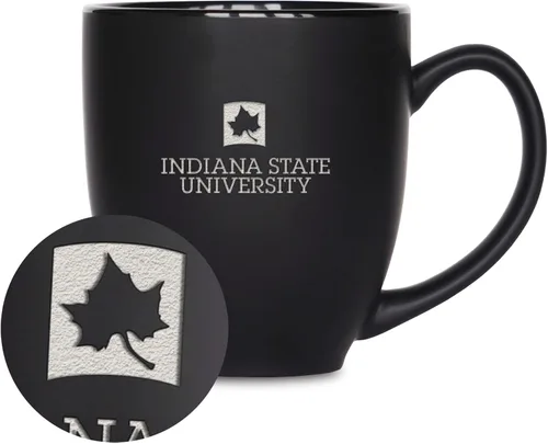 Miniatura 108 de Rico Industries - Taza de cerámica mate negra con grabado láser estándar de 15oz para NCAA (escuelas T & U) - Para bebidas calientes o frías