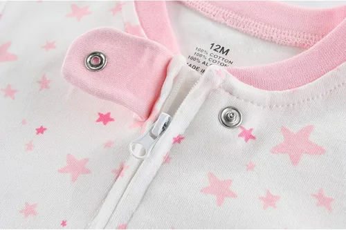 Miniatura 5 de ZAV Solid Unisex Infants Clothes Baby Boys Girl Footed Jumpsuits Cotton Rompers