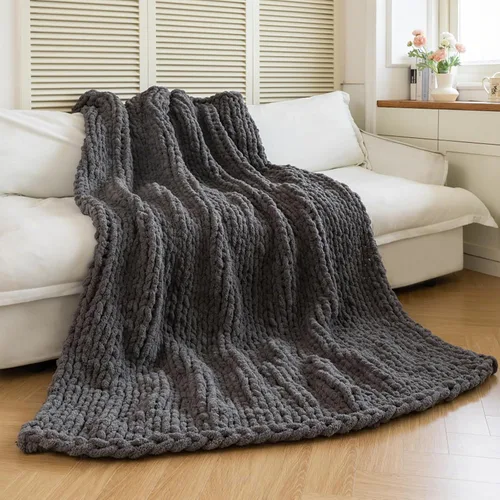 Miniatura 15 de Manta de Punto Grueso - Manta de Tiro Suave y Acogedora de Lujo 40 * 50, Manta 100% Tejida con Nudo de Cuerda para Sofá, Sofá, Decoración del Hogar