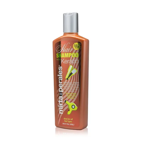 Miniatura 3 de Mirta De Perales Champú con queratina para cabello normal, seco y dañado Limpiador suave sin sulfatos con queratina hidrolizada y vitamina B5