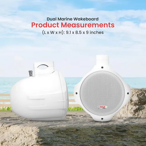 Miniatura 3 de Pyle Altavoces de torre de wakeboard marinos impermeables + paquete estéreo receptor marino Bluetooth Sistema de audio Bluetooth para barco de 300