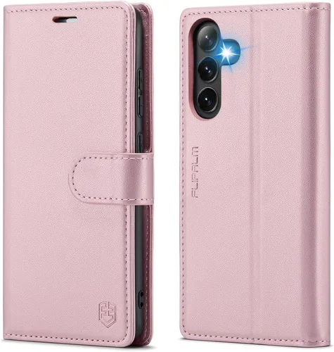 Miniatura 10 de FLIPALM Funda con cartera para Samsung Galaxy S25 FE, soporte para tarjeta de crédito con bloqueo RFID, cubierta protectora a prueba de golpes