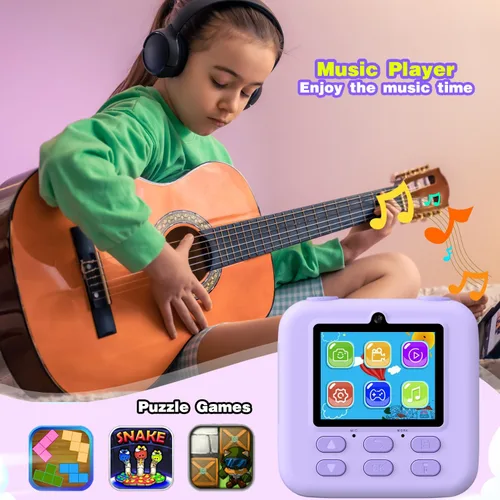Miniatura 6 de masterbee Cámara para niños con impresión instantánea, regalos de cumpleaños para niñas y niños, juguetes de cámara digital para niños, video HD