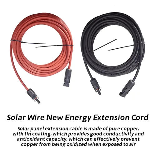 Miniatura 4 de waltyotur Cable de extensión de energía solar, cable de extensión solar de 25 pies, 12 AWG, cable de extensión de panel solar, cable de extensión