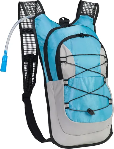 Black Mountain Products Paquete de hidratación - Bolsa de agua de 2 litros con compartimento de almacenamiento extra grande Azul