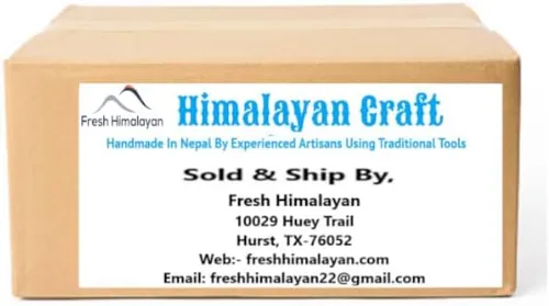 Miniatura 3 de Himalayan Craft Rueda de oración tibetana giratoria para colgar en la pared, diseño budismo "Om Mane Padme Hum" Mantra giratoria, hecha a mano