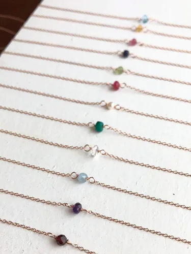 Miniatura 14 de Gargantilla de piedra natal – Regalo de cumpleaños, regalo para niña, mujer, amiga, hija, esposa, mamá, ella, joyas de piedras preciosas para uso