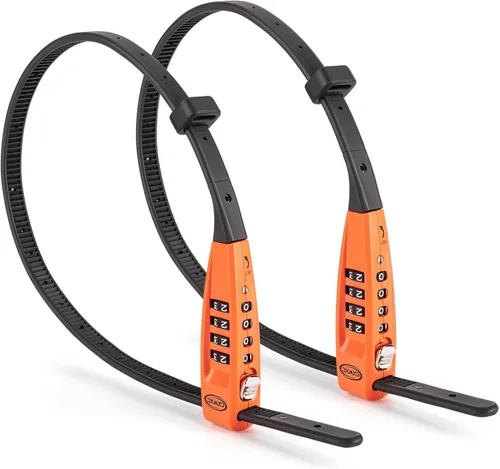 Miniatura 14 de CXWXC Cerradura de amarre con cremallera, 4 dígitos para casco de bicicleta, motocicleta, patineta, esquís, snowboard, cochecito y gabinete, ideal
