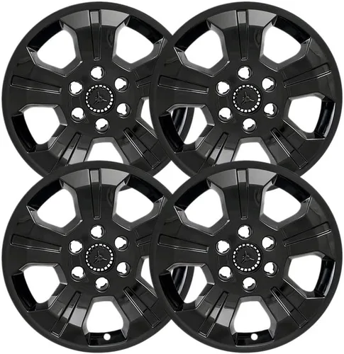 OxGord Fundas de rueda de 18 pulgadas para Chevy Silverado 1500 2014-2018 (juego de 4) cubiertas de rueda impostor para ruedas ABS negro brillante