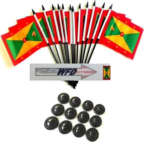 Miniatura 81 de Paquete de 12 banderas de escritorio de oficina en miniatura de poliéster Afganistán de 4 x 6 pulgadas y pequeñas banderas de mesa, 1 docena de mini