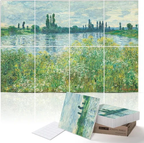 Miniatura 14 de PINWELIFE® Paneles acústicos para pared, paneles absorbentes a prueba de sonido, para el hogar y la oficina, amortiguadores decorativos absorbentes