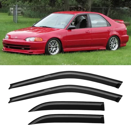 Miniatura 125 de YQAUTEC Viseras de Ventana Protectores de Lluvia para Honda Civic 2022 2023 2024 2025 2026, Deflectores de Viento de Ventilación de Ventana Fuera