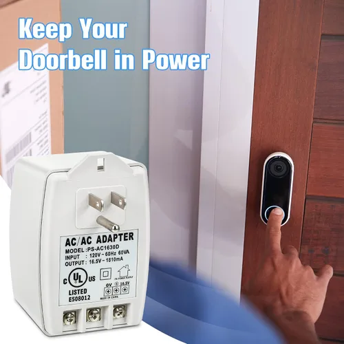 Miniatura 6 de 1 paquete de transformador de timbre de 16.5 V 30 VA enchufable compatible con Ring, Nest, Ecobee, transformador de timbre de 16.5 voltios