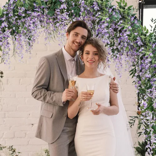 Miniatura 4 de Veryhome - Guirnalda de flores artificiales de glicinia, 3 piezas de 7.2 pies/pieza, vid de glicinia artificial colgante, guirnalda de follaje