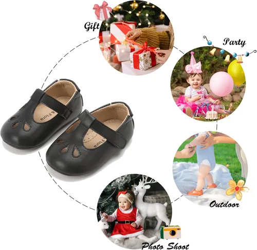 Miniatura 259 de Felix & Flora Zapatos de bebé de suela suave - Zapatos de bebé para caminar, mocasines, suela de goma, zapatos de cuna