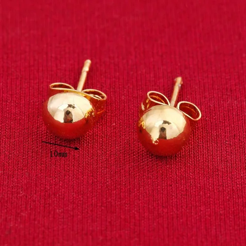 Miniatura 3 de Media bola Stud arete para las mujeres ronda 6mm 8mm 10mm 3par Set), varios tamaños