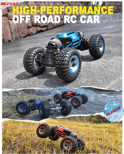 Miniatura 5 de BEZGAR TD141 Coche de Control Remoto - Escala 1:14 4WD Todo Terreno Grandes Coches RC para Niños, 2.4GHz Coches de Acrobacias Transformables, Rojo