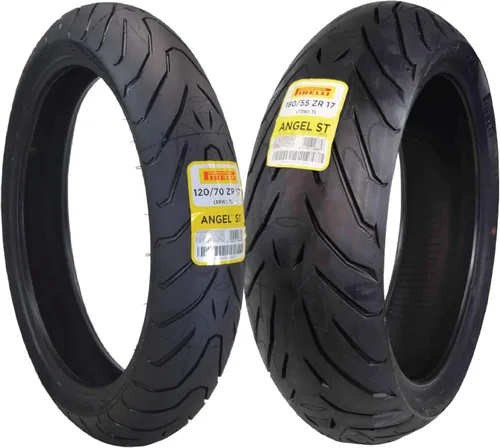 Miniatura 17 de Pirelli Angel ST 120/70ZR17 (58W) Neumáticos delanteros y 160/60ZR17 (69W) traseros para motocicleta – Neumático deportivo de alto rendimiento