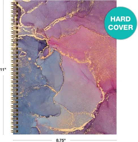 Miniatura 7 de Cuaderno de espiral de moda de 8.5 x 11 pulgadas, paquete de 3, 120 páginas, rayas universitarias (sólido)