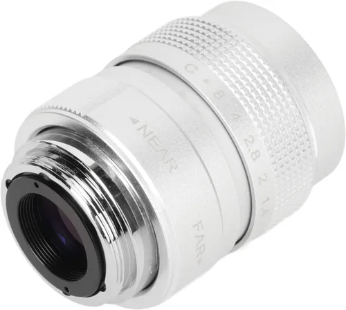 Pomya Enfoque manual de gran apertura F1.4 de 0.984 in, lente de CCTV, lente MFT Prime para M43, tienda de soporte Almacén de estacionamiento (plata)