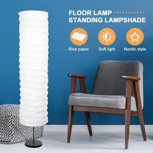 Miniatura 4 de STOBOK Pantalla de lámpara de pie de papel de arroz, estilo nórdico, cubierta de luz de mesa, pantalla de pie, protector de repuesto, para el hogar