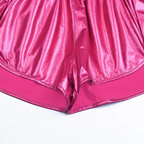 Miniatura 5 de Perfashion - Shorts metálicos brillantes para mujer