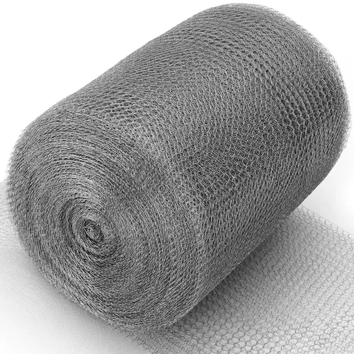 Valchoose Tela de Malla de Alambre Mejorada para Rellenar Agujeros de 5" x 50 Pies, Bloqueador de Espacios de Acero Inoxidable Fácil de Trabajar,