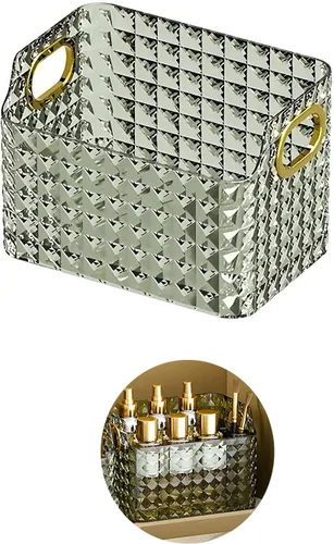 Organizador de maquillaje de cosméticos, organizador de maquillaje de cristal de diamante transparente, organizadores de cuidado de la piel, para