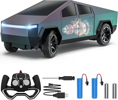 Vehículo de control remoto, camioneta de recogida todoterreno RC de alta velocidad con luz y espacio de carga, juguetes de vehículos eléctricos para
