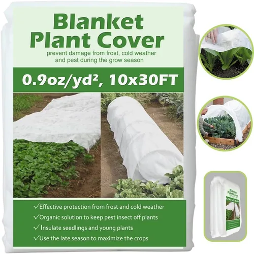 Cubiertas para plantas de protección contra congelación, 10 pies x 30 pies, cubierta flotante de tela de jardín, cubierta para plantas para