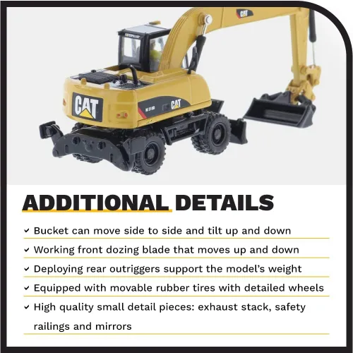 Miniatura 5 de Diecast Masters Excavadora de ruedas Caterpillar M318D HO Series Vehículo