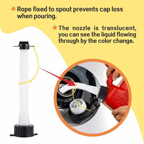 Miniatura 7 de Boquilla de repuesto para latas de gas, diseño mejorado, kit de boquilla de vertido flexible con tapón de junta, tapa de ventilación, tapas