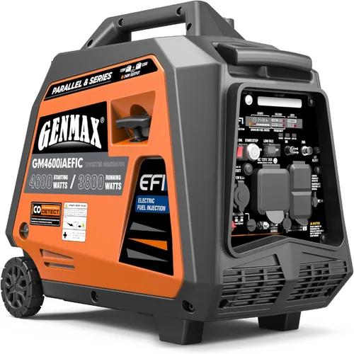 Miniatura 12 de GENMAX Generador portátil, motor de gas ultra silencioso de 1200 W, cumple con la EPA, función de modo ecológico, ultraligero para uso doméstico