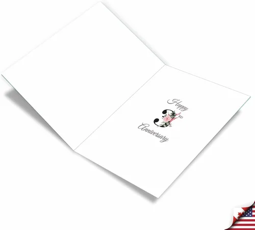 Miniatura 2 de NobleWorks Tarjeta de felicitación de aniversario Jumbo 3rd Milestone de 8.5 x 11 pulgadas con sobre para hombres, mujeres (1 unidad) Floral Couple